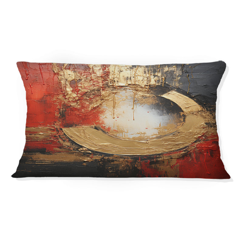 Coussin décoratif Red Gold Fusion Spiral II - Abstract Spirals