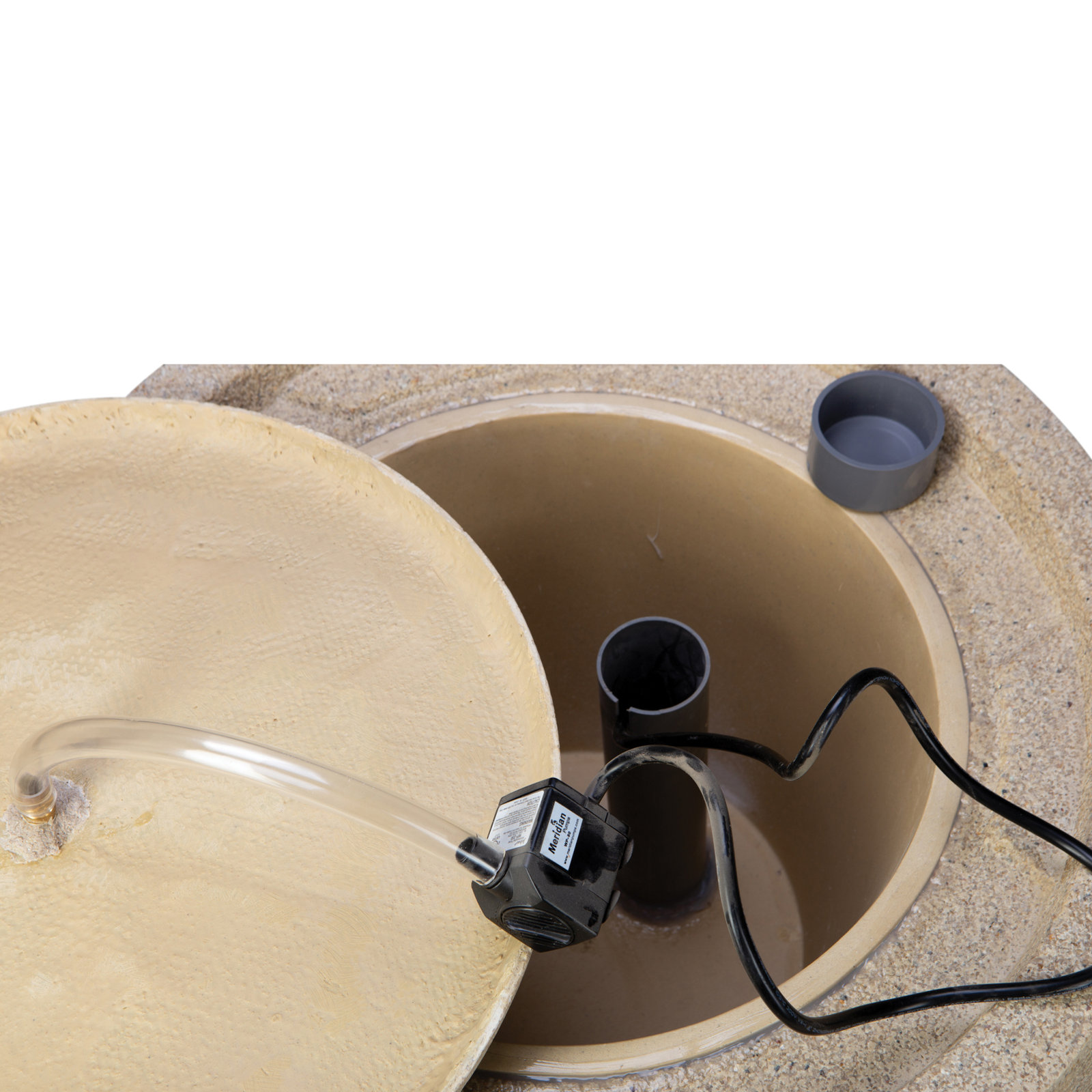 26 in. Meditation Fountain - Black Sand, Tan