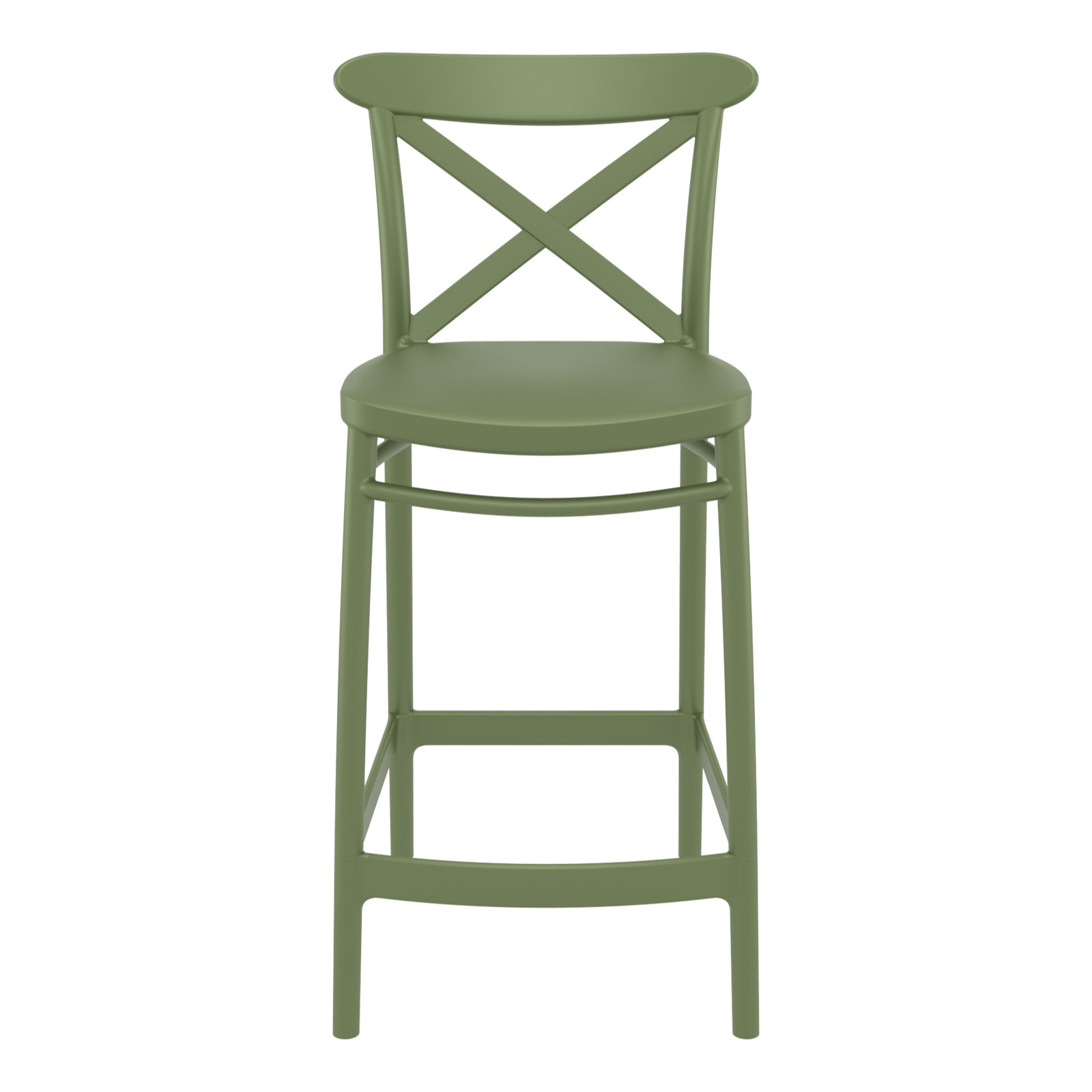 Bijou Outdoor Bar Stool, Olive Green, Counter Stool (25.6" Seat Height)