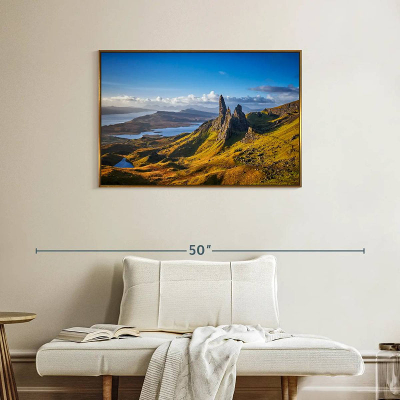 Vieil homme de Storr, Cadre flottant doré, 37 po x 25 po