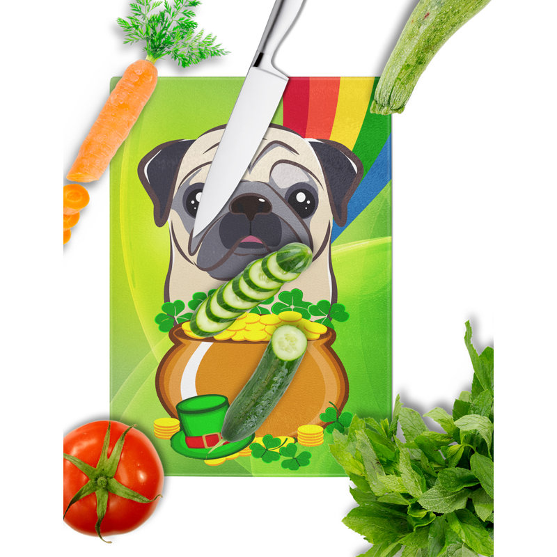 Planche à découper en verre trempé st. patrick de the caroline, Fug Pug