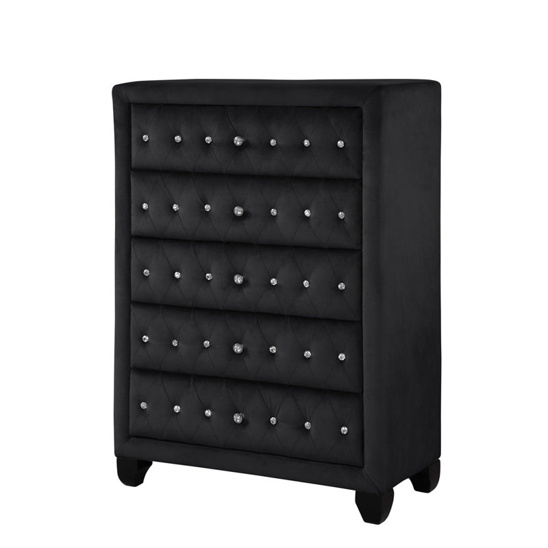 Commode 5 tiroirs l 36 po Rausch, Noir
