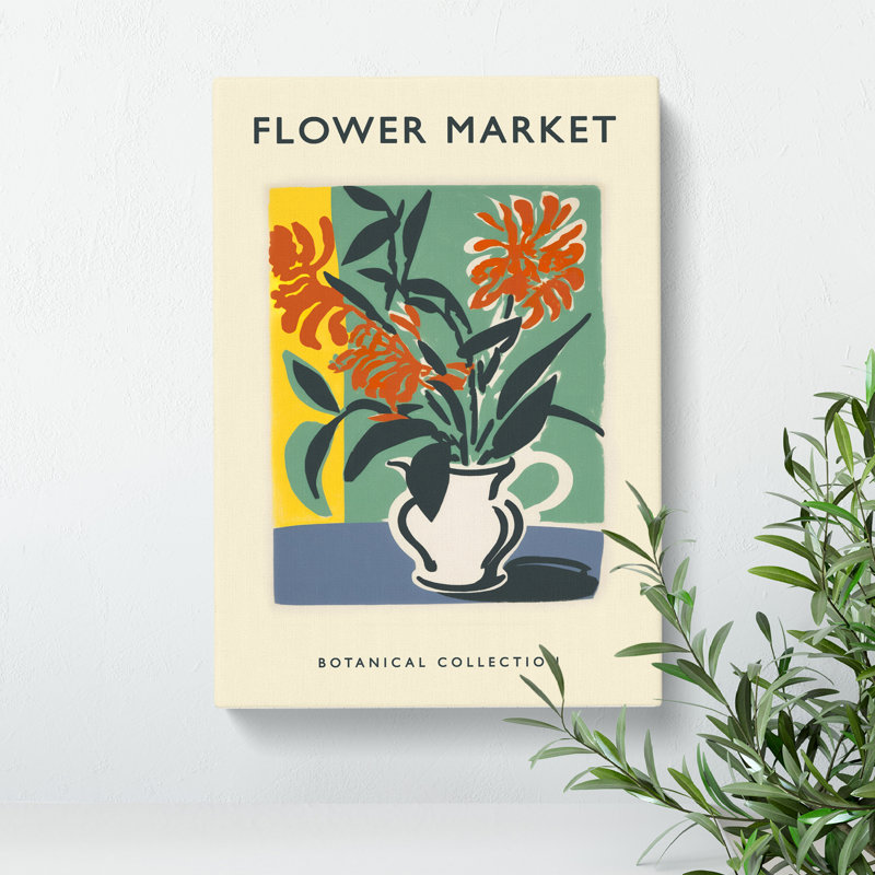 XMKTMKT-15 A Botanical Flower Market Exhibition No.9 - Wrapped Canvas Print, 76cm H x 50cm W x 3cm D