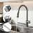 Pull-Down Kitchen Faucet With Side Sprayer & Built-In Cleaning Brush, 3 Spray Modes High-Arc Sink Faucet-122794888