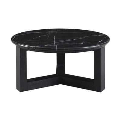 Coffee Table, Natural Marble Top & Black
