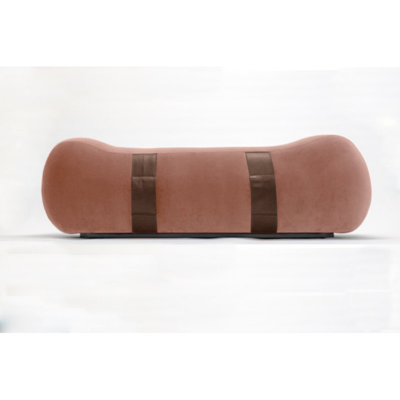 Milo Velvet Upholstered Bench, Cameo/Creme Brulee