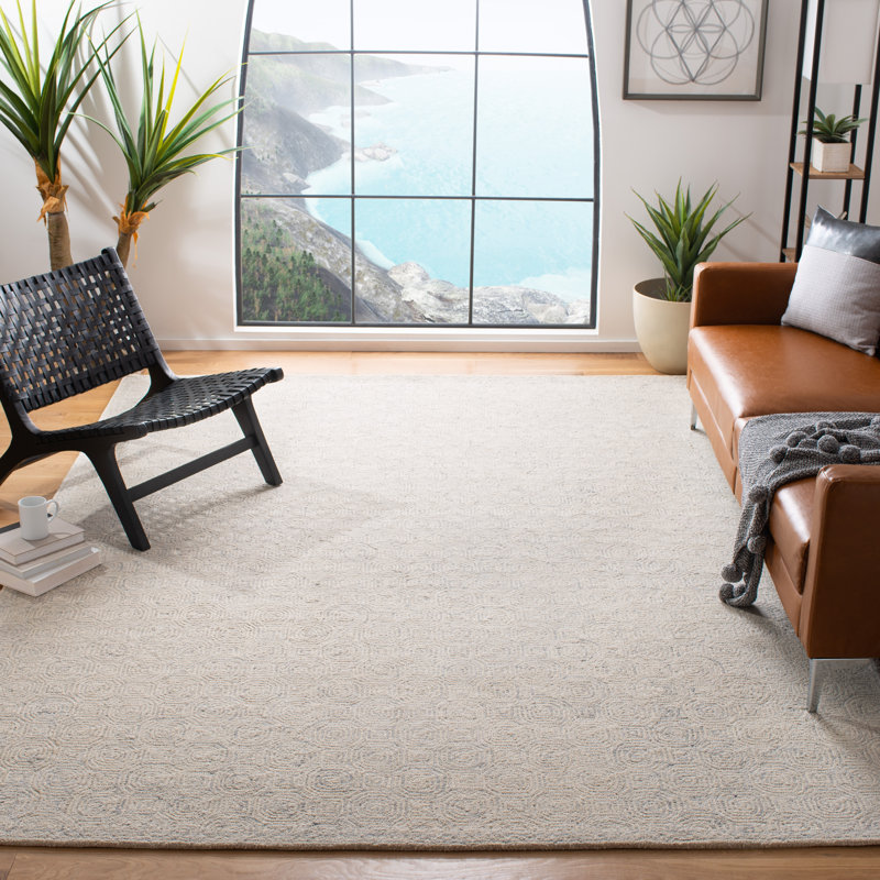 Geraint Hand Tufted Wool And Cotton With Latex Geometric Rug, Rectangle 10' x 14'