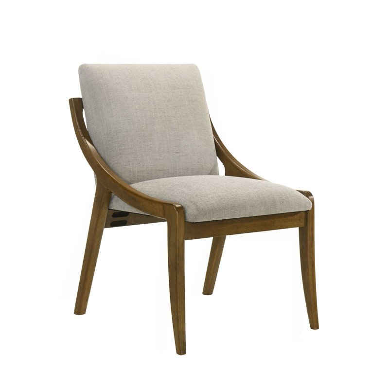 Ensemble de 2 chaises d'appoint en chenille grise et chêne rétro Danzel