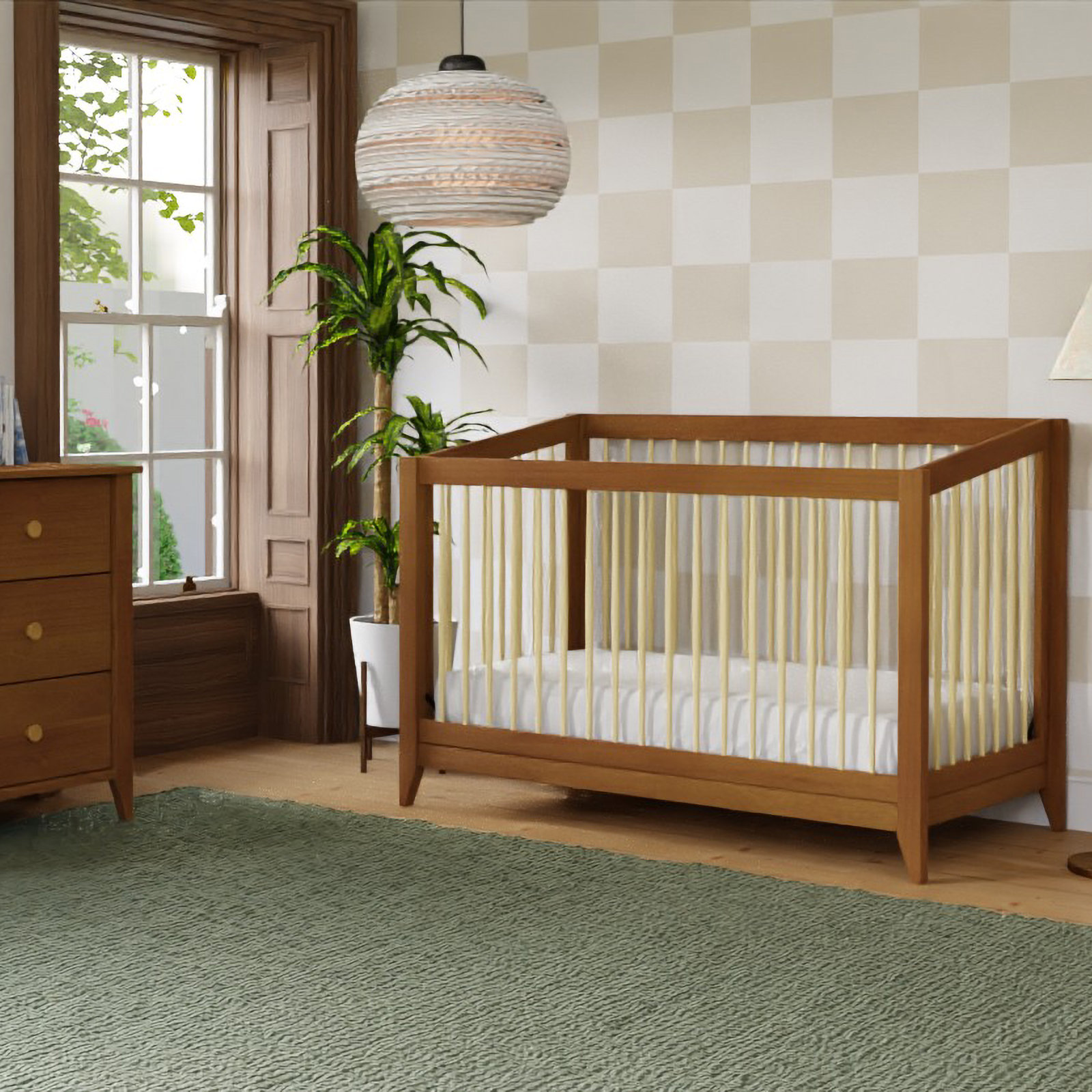 Sprout Pine 4-in-1 Convertible Crib, Chestnut/Natural