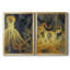 Octopus Ink Gold & Blue I - ensemble de 2 reproductions d'art sur toile encadrées-2126242703-2126242693