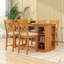 Ensemble de table de salle à manger avec rangement à 3 niveaux et chaises rembourrées à dossier croisé