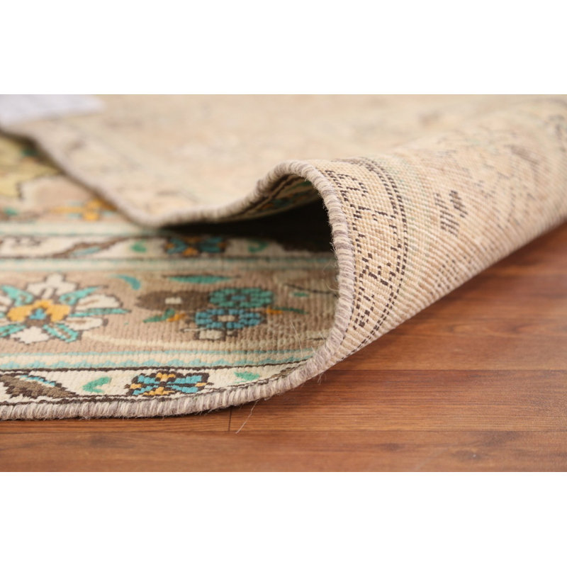 Tapis jaune rétro Vintage 7 x 11