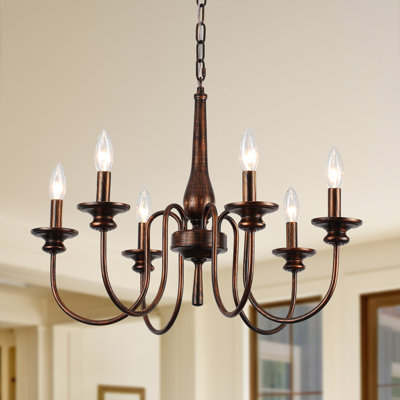 Luminaire de style campagnard rétro vintage à 6 lumières à intensité variable style campagnard
