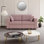 Canapé modulaire en chenille rose moderne avec charge USB, rangement et porte-gobelet - Canapé modulaire 2 places pour le salon
