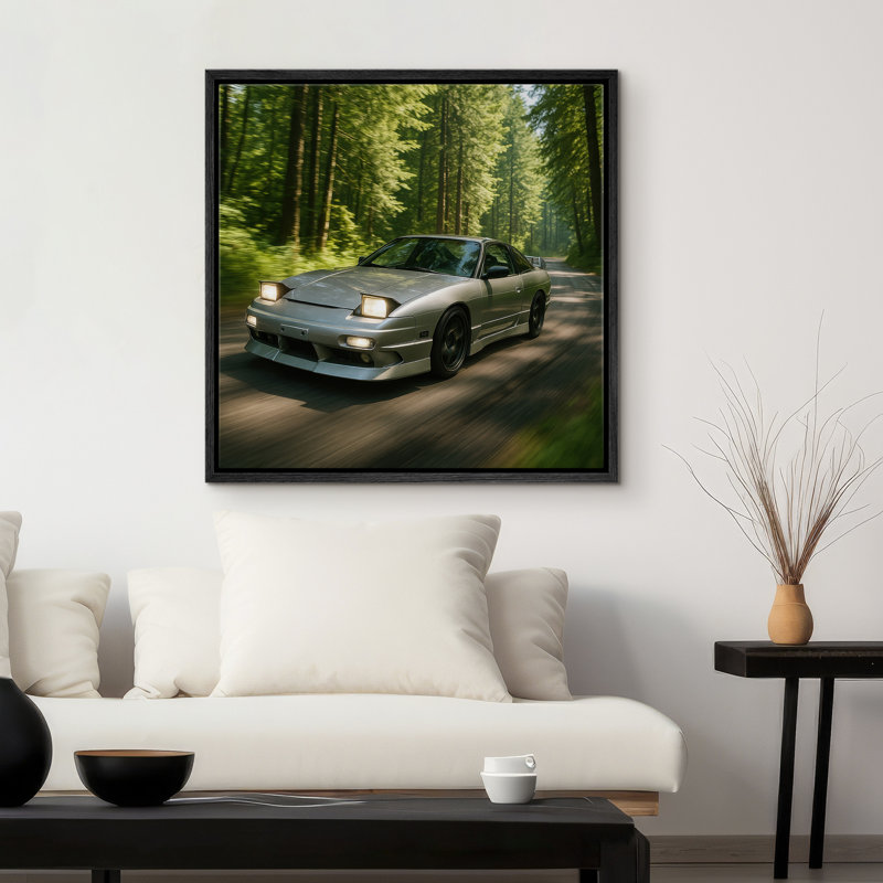 Reproduction d'art sur toile encadrée, reproduction de photo de voiture, Noir, H 16 po x l 16 po
