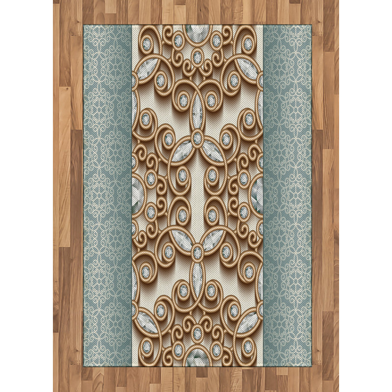 Boho High Density Long Fiber Poly Threads Decorative Area Rug Carpet, Rectangle 4' x 5'8"