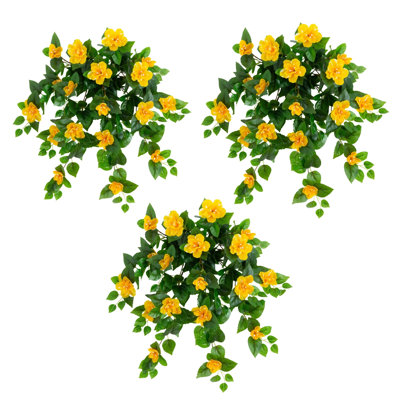24In. UV Resistant Artificial Azalea Hanging Plant (Indoor/Outdoor) - Set Of 3