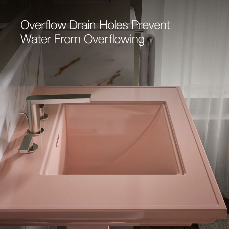 Memoirs Stately 30-3/4 In. Rectangular Pedestal Bathroom Sink, 150th Peach Blow