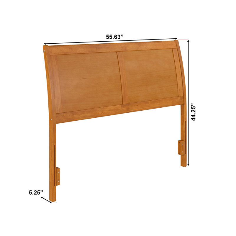 Tête de lit-bateau en bois massif Lhantillony, Double, Caramel clair
