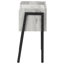Table d'appoint robuste en gris avec pieds en métal noir pour une utilisation moderne et polyvalente
