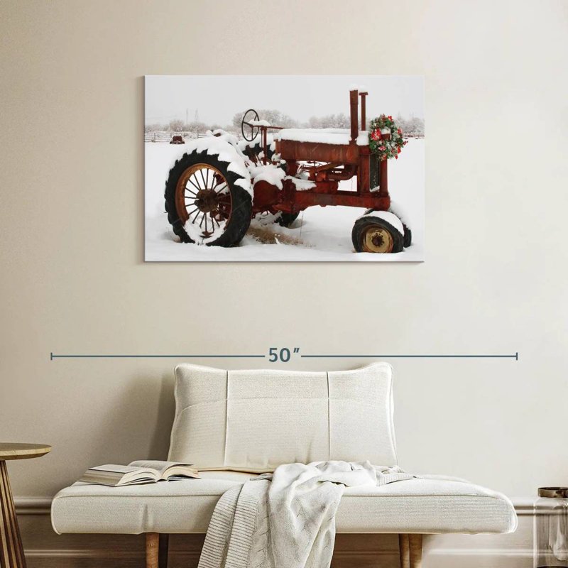 Tracteur de Noël, H 24 po x l 36 po