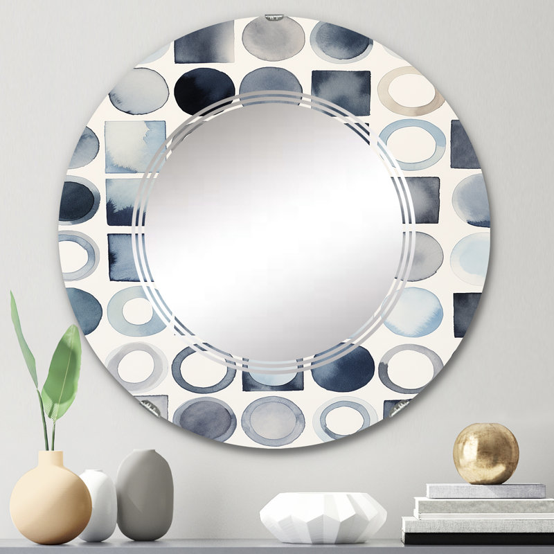 Liliosa - Miroir mural moderne rond, 24 po x 24 po