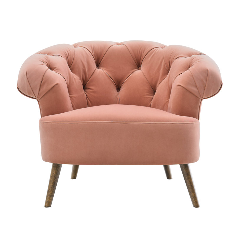 Upholstered Armchair, Blush Pink
