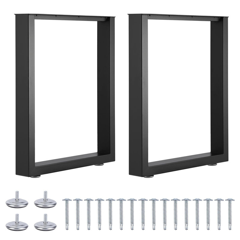 Ensemble de 2 pieds de table en métal, H 28 po x l 35 po x P 3,93 po