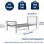 Chester Metal Platform Bed Frame With Headboard And Footboard, Strong Premium Steel Mesh Base, Under Bed Storage Space, Easy Assembly-1413830218-1433186815