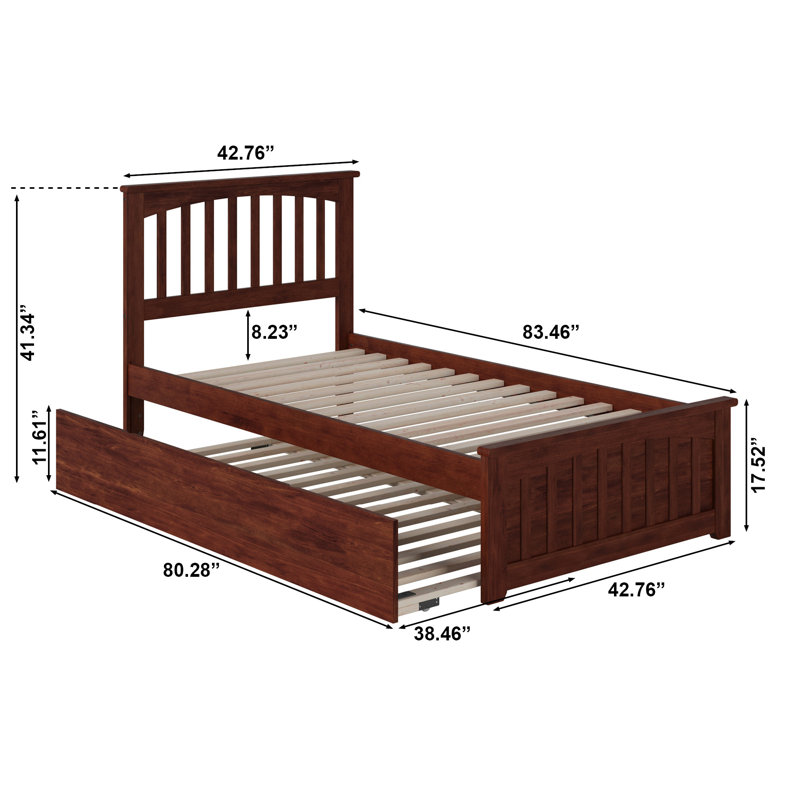 Huntsville Kids with Trundle, Walnut, Extra Long Twin