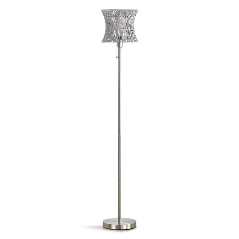 Rahish 68'' Traditional Floor Lamp, Brushed Nickel