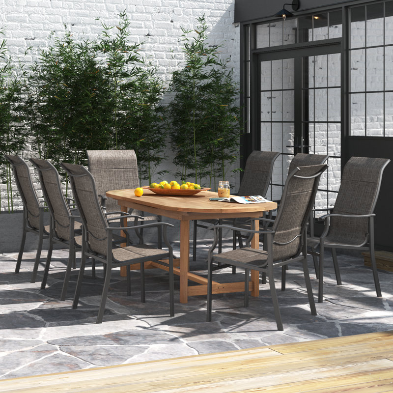 Anautica 2 - Person Patio Dining Set with Oval Table, Gray