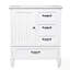 Meuble-lavabo de salle de bain avec lavabo, trois tiroirs et armoire à une porte, pieds en bois durable