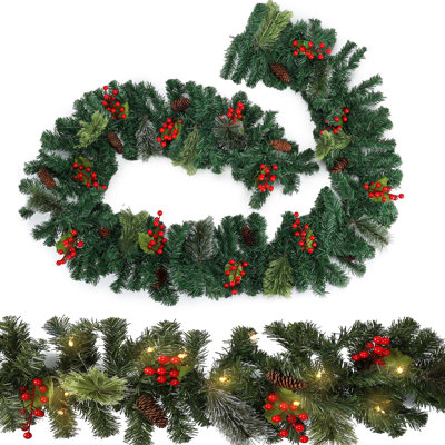106.3'' in. Lighted Faux Garland