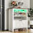 Kathlin 24 pairs Shoe Storage Cabinet With 2 Flip Drawers And Led Light