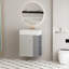 Meuble-lavabo à fixation murale 21,6 po avec lavabo en céramique, porte à fermeture douce, tablette flottante droite, assemblage requis, gris-1697345827