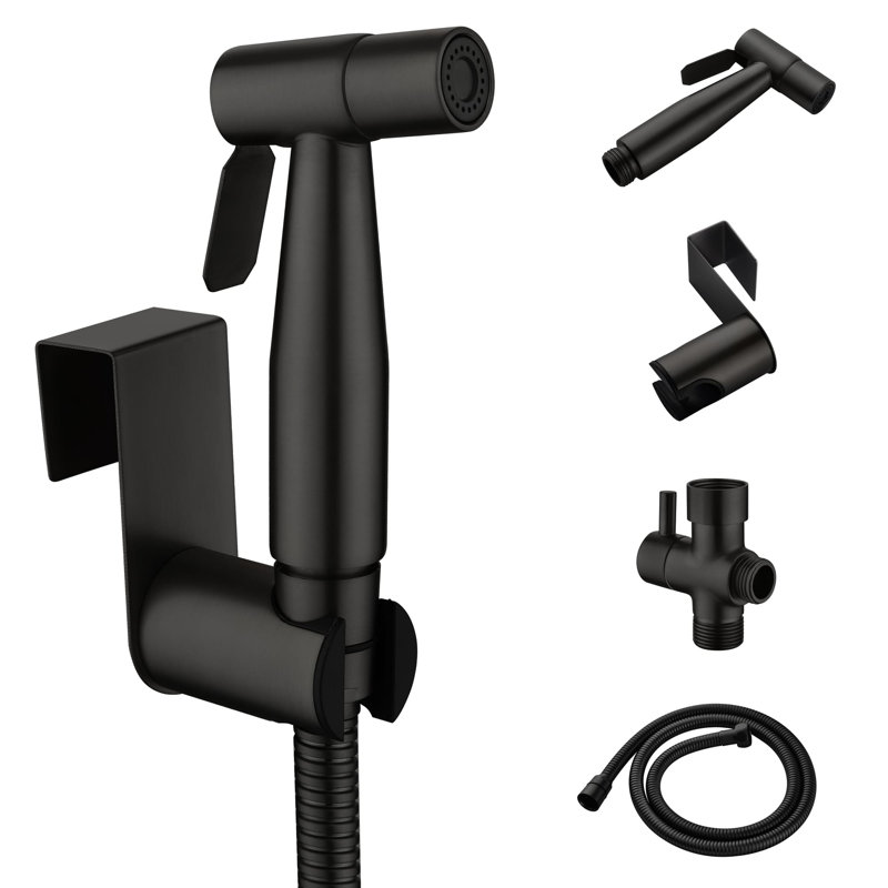 Robinet de bidet horizontal à un trou, Noir mat