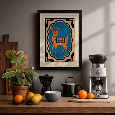 Crowned Stag Vintage - Framed Print