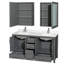Sheffield 60" Freestanding Double Bathroom Vanity with Quartz Top with Medicine Cabinets-1365906408-1365906411-1365945482
