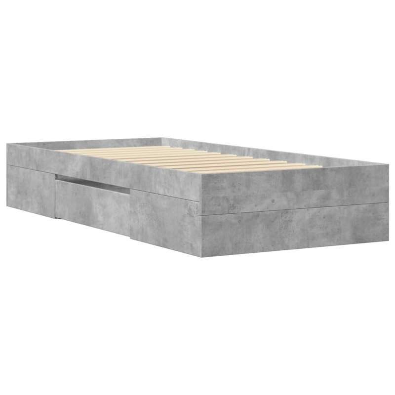 Storage Bed, 100 x 200cm, Concrete Grey