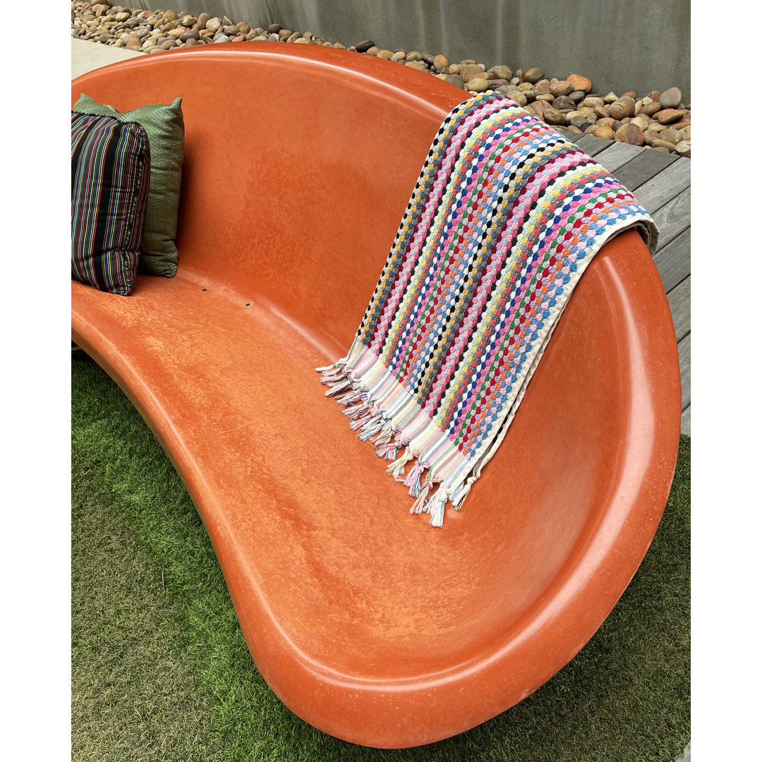 Luxton Turkish Cotton Pom Pom Rainbow Terry Bath Towel Dakota Fields