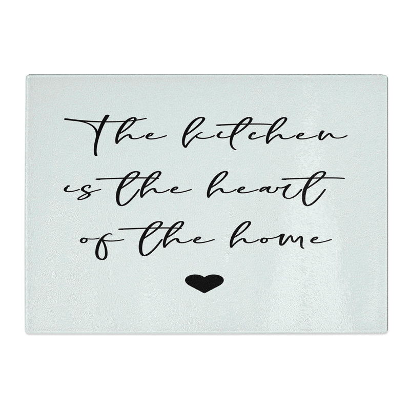 Kitchen in the Heart of the Home Typography Chopping Board, 0.4cm H x 20cm W x 28.5cm L