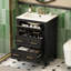 Ensemble de meuble-lavabo rétro 24 po avec lavabo en céramique, armoire en bois massif autoportante et 3 tiroirs de rangement | Idée cadeau