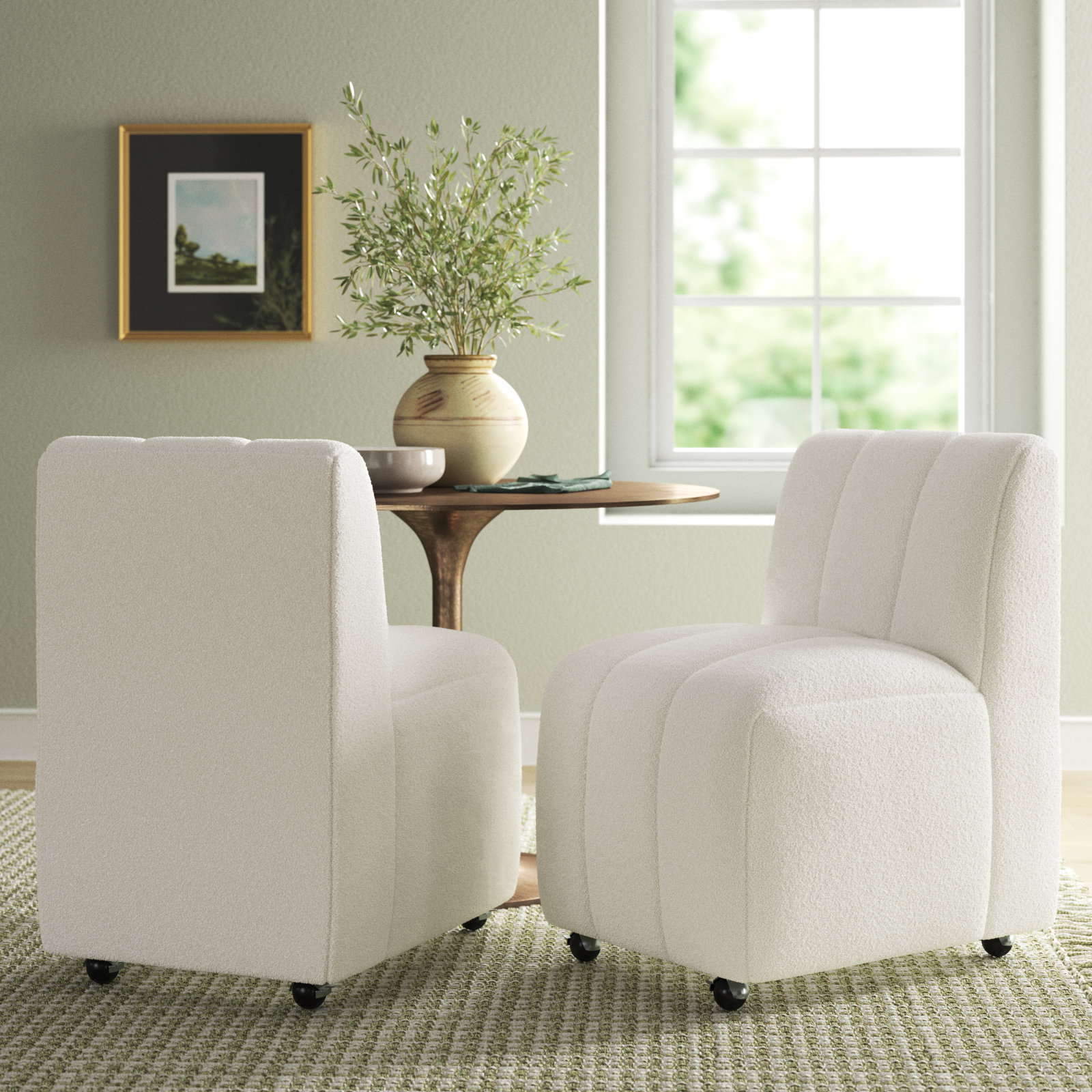 Richardton Linen Parsons Chair in Cream