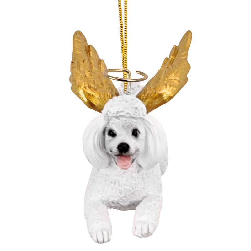 Poodle Dog Angel Holiday Ornament