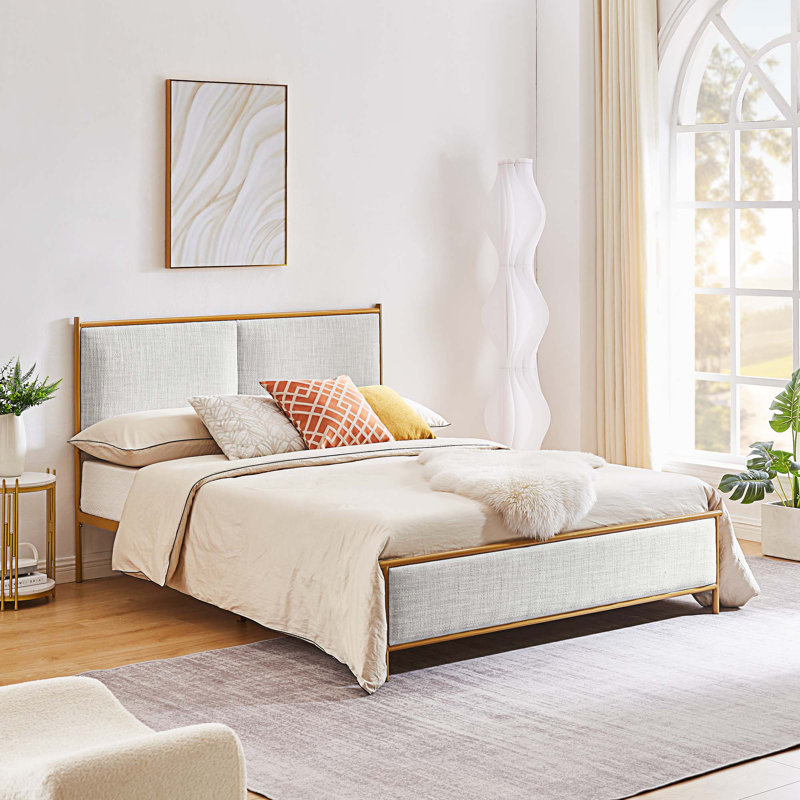 Upholstered Metal Bed