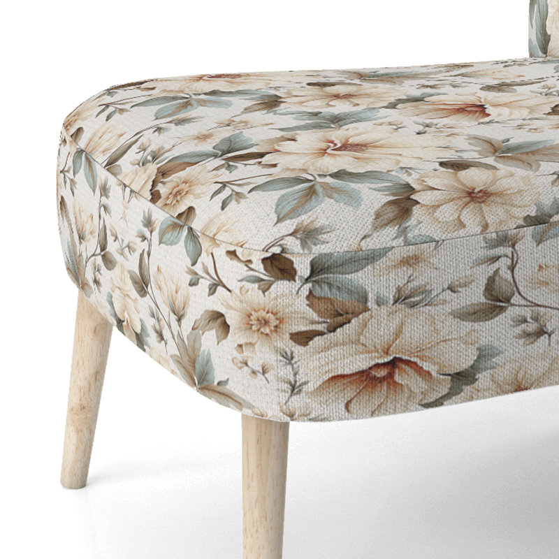 Chaise d'appoint en velours bohémien et éclectique Vintage Florals III