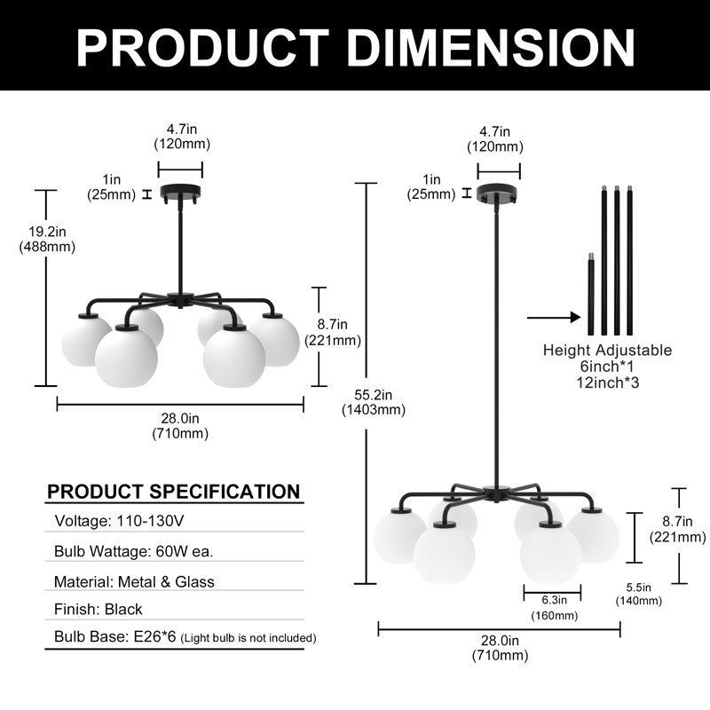 Cantara 6-Light Kichen Island Chandelier