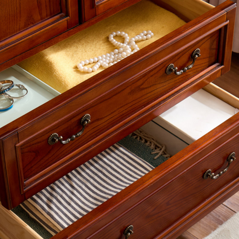 American-style Solid Wood Simple Wardrobe