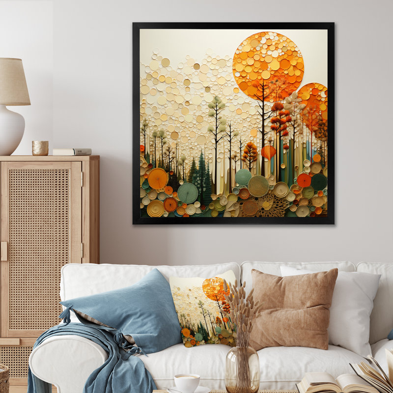 Hardedge Art Earthy Euphony VII - Abstract Canvas Prints, H 24 po x l 24 po x P 1 po, Cadre simple noir